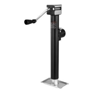Trailer Jack, 5000 lbs Dynamic Load Capacity, Weld-on Pipe-Mount Swivel Trailer Jack with Ergonomic Handle, 15-inch Vertical Travel, Suitable for RV, Horse, Utility, Camping and Yacht Trailers