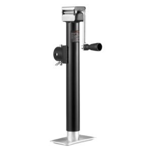 trailer jack, 5000 lbs dynamic load capacity, weld on pipe mount swivel trailer jack with ergonomic handle, 15 inch vertical travel, suitable for rv, horse, utility, camping and yacht trailers
