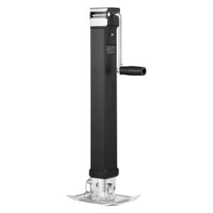 trailer jack, 8000 lbs dynamic load capacity, weld on pipe mount swivel trailer jack with ergonomic handle, 15 inch vertical travel, suitable for rv, horse, utility, camping and yacht trailers
