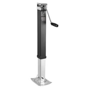 trailer jack, 8000 lbs dynamic load capacity, weld on pipe mount swivel trailer jack with ergonomic handle, 15 inch vertical travel, suitable for rv, horse, utility, camping and yacht trailers