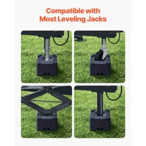 trailer jack block, 6" high heavy duty rv leveling block with 6000 lbs capacity, rv jack stand, motorcycle stand, stool, camper accessories for travel trailers, 5th wheels class a/c motorhomes