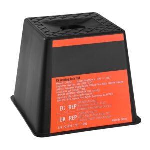 trailer jack block, 6000 lbs capacity per rv leveling block, high quality polypropylene rv camper stabilizer blocks, rv travel accessories use for any tongue jack, post, foot, 5th wheels, 4 pack