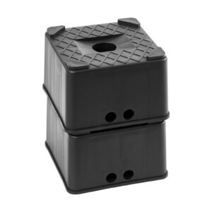 trailer jack blocks, 6" high heavy duty rv leveling blocks, each with 6000 lbs capacity, as rv jack stand, stool, camper accessories, for travel trailers, 5th wheels class a/c motorhomes, 2 pcs