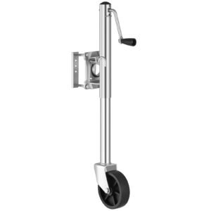 trailer jack with wheel, 1000 lbs load capacity, heavy duty swivel boat trailer jack with pp single wheel & ergonomic handle, 10 inch lift, fit for rvs, boats, horse trailers, utility trailers