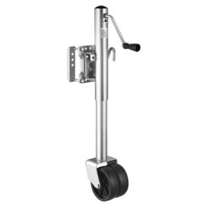 trailer jack with wheel, 1500 lbs load capacity, heavy duty swivel boat trailer jack with pp single wheel & ergonomic handle, 12 inch lift, fit for rvs, boats, horse trailers, utility trailers