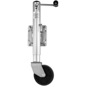 trailer jack with wheel, 1500 lbs load capacity, heavy duty swivel boat trailer jack with pp single wheel & ergonomic handle, 12 inch lift, fit for rvs, boats, horse trailers, utility trailers