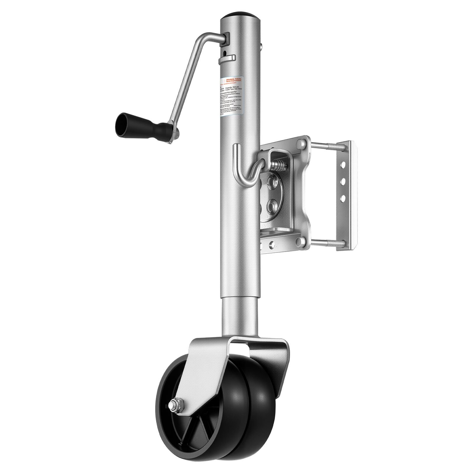 trailer jack with wheel, 1500 lbs load capacity, heavy duty swivel boat trailer jack with pp single wheel & ergonomic handle, 12 inch lift, fit for rvs, boats, horse trailers, utility trailers