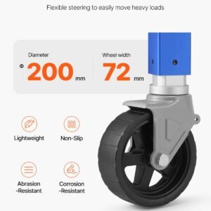 trailer jack with wheel, 1600 lbs heavy duty swivel boat trailer jack pp single wheel, 10" lift, bolt on trailer tongue jack with ergonomic handle for rv, boat, horse trailer, utility trailer