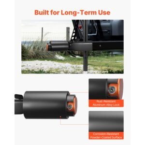 trailer lock, fits 2 & 2 5/16 inch bulldog trailer couplers, heavy duty hitch lock with 3 keys secures security chains, corrision resistant, anti theft rv trailer locks for rv, trailer, boat
