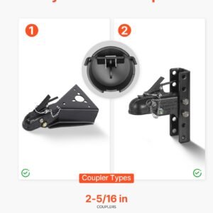 trailer lock, fits 2 5/16 inch cast ball couplers, heavy duty hitch lock with 3 keys secures security chains, corrision resistant, anti theft rv trailer locks for rv, trailer, boat