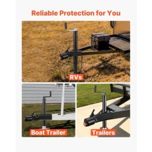 trailer lock, fits 2 5/16 inch cast ball couplers, heavy duty hitch lock with 3 keys secures security chains, corrision resistant, anti theft rv trailer locks for rv, trailer, boat
