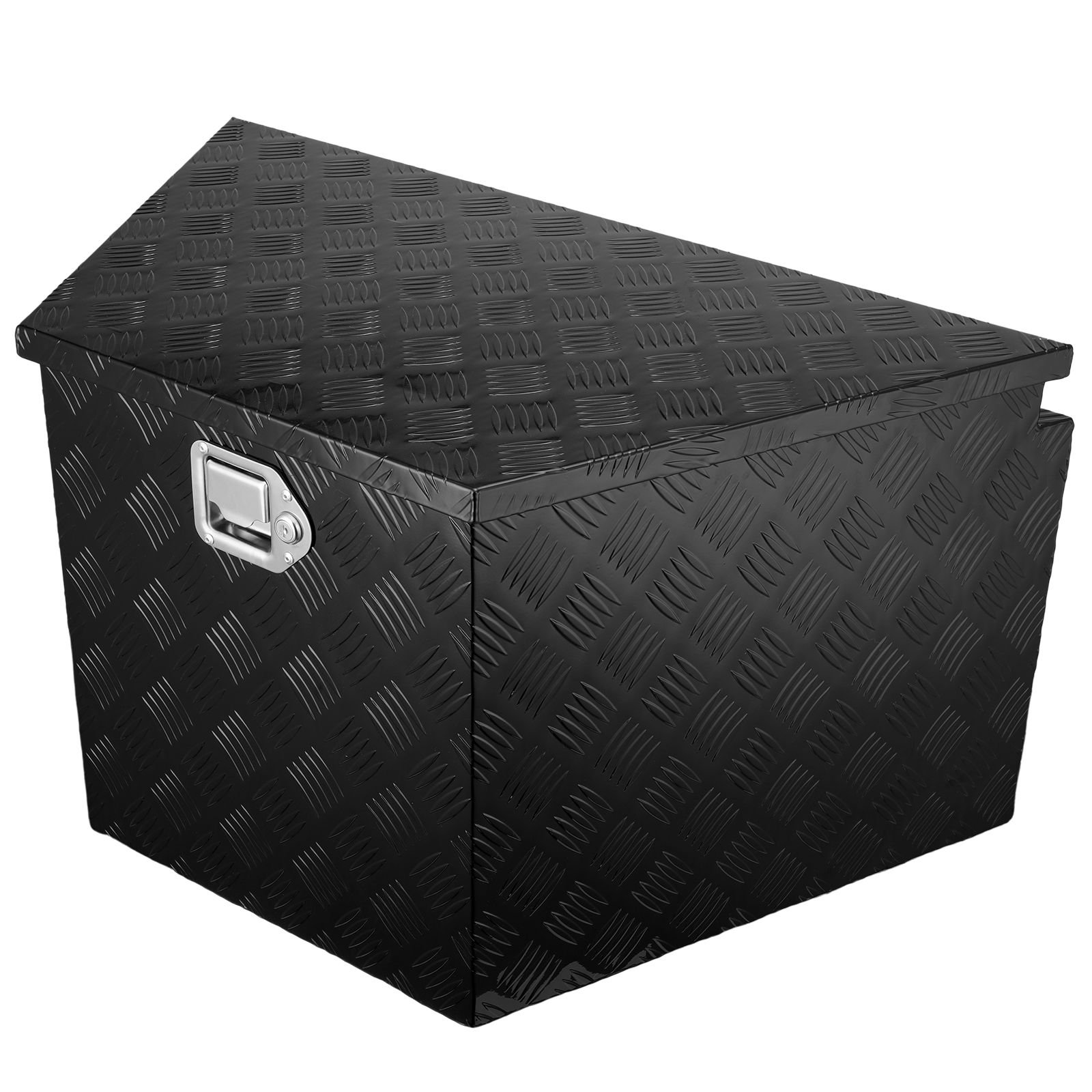trailer tongue box, aluminum alloy diamond plate tongue box tool chest, heavy duty trailer box storage with lock and keys, utility trailer tongue box for pickup truck, rv, trailer, 33"x19"x18"