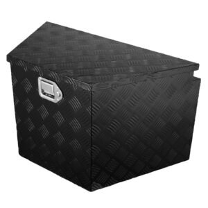 Trailer Tongue Box, Aluminum Alloy Diamond Plate Tongue Box Tool Chest, Heavy Duty Trailer Box Storage with Lock and Keys, Utility Trailer Tongue Box for Pickup Truck, RV, Trailer, 39"x16.5"x12"