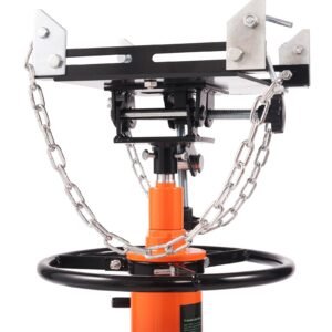 transmission jack, 1322 lbs hydraulic telescoping transmission jack, 32" 67" high lift floor jack stand with foot pedal, 360° swivel wheel, hydraulic transmission jack garage/shop lift hoist
