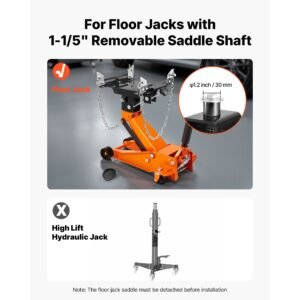 transmission jack adapter, 1100 lbs / 0.5 ton load capacity automotive transmission lift adapter, heavy duty steel, for floor jack with 1 1/5 in detachable saddle shaft, for garage, repair shop