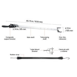 Transom Saver, 23-35 in, Adjustable Boat Transom Saver with Composite Head, Corrosion-Resistant Easy-to-Install Transom Savers for Less Than 100 HP Outboard Motor , Fit for Roller & Trailer