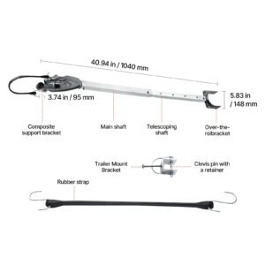 Transom Saver, 24-36 in, Adjustable Boat Transom Saver with Heavy-Duty Head, Corrosion-Resistant Easy-to-Install Transom Savers for Less Than 100 HP Outboard Motor , Fit for Roller & Trailer