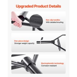 trap bar hex bar, 2 inch hex barbell, 800 lbs capacity shrug bars with knurled grips, weightlifting and strength training equipment, home gym for squats, deadlifts, shoulder presses, black
