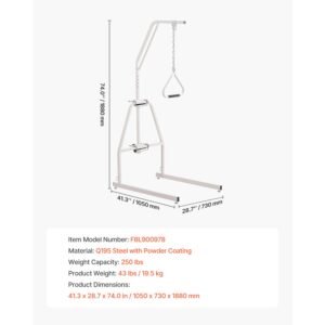 trapeze bar for bed mobility, bed trapeze with clamps and floor stand, 250lbs weight capacity bed pull up assist for elderly, patients & disabled, suitable for home care, hospital, nursing home