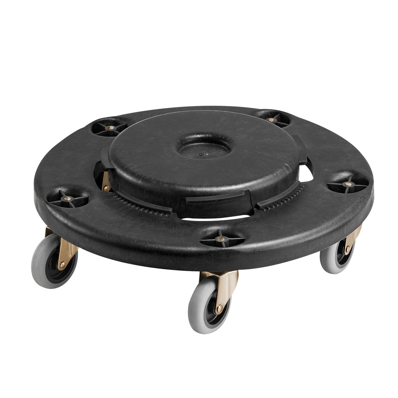 trash can dolly, fit 20, 32, 44, 55 gallon containers, round trash can roller base with 4 lockable wheels, 500lbs weight capacity, heavy duty barrel dolly, multi functional rolling dolly cart