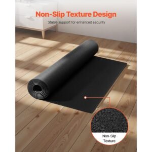 treadmill mat for carpet floor, 1/4" thick, 36" x 78" exercise equipment mat for treadmills, elliptical, rowing machine, high density pvc floor protector, waterproof and non slip for home gym