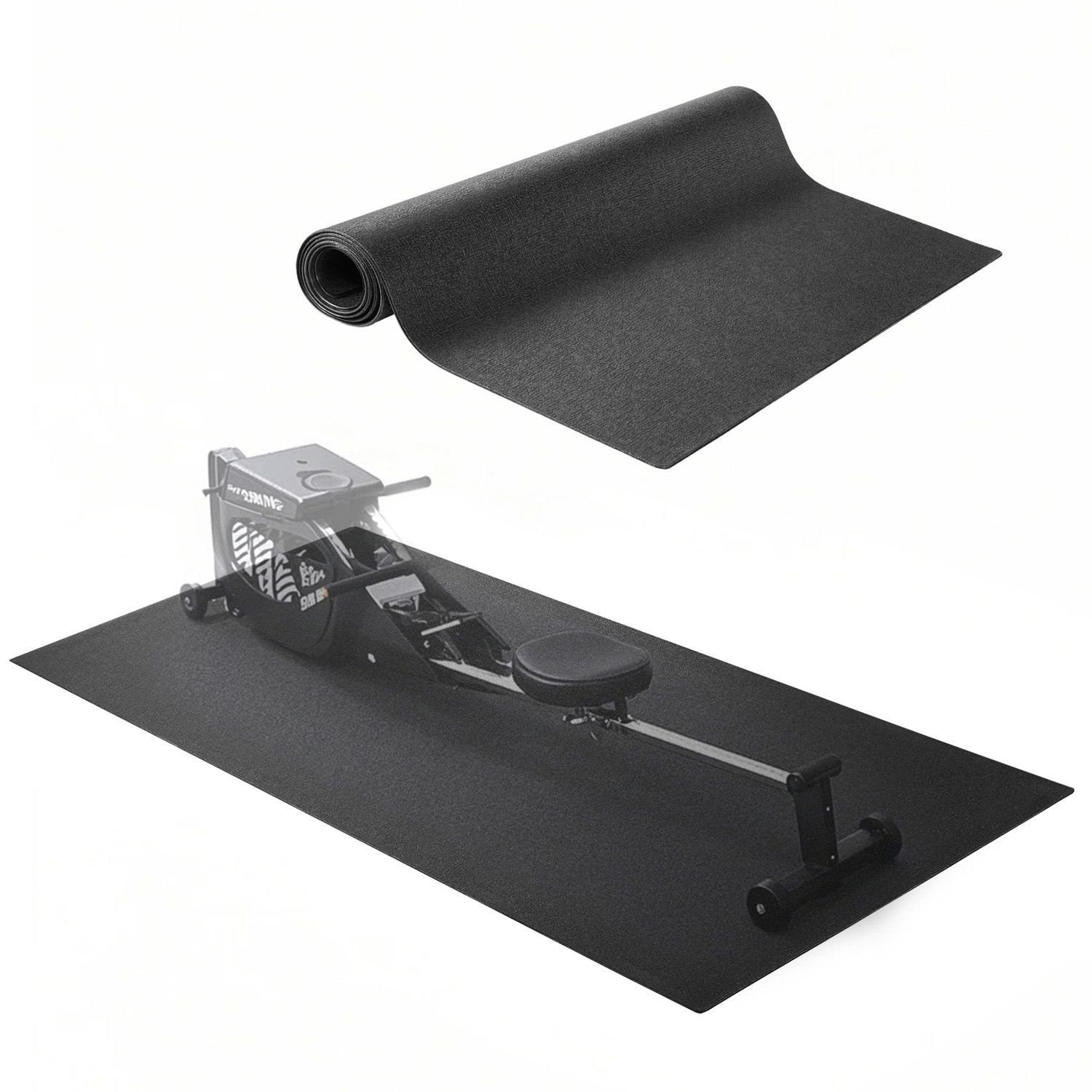 treadmill mat for carpet floor, 35.5" x 78.7" x 0.16" exercise equipment mat for treadmills, elliptical, rowing machine, high density pvc floor protector, waterproof and non slip for home gym