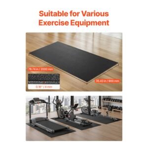 treadmill mat for carpet floor, 35.5" x 78.7" x 0.16" exercise equipment mat for treadmills, elliptical, rowing machine, high density pvc floor protector, waterproof and non slip for home gym