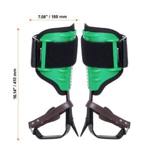 tree climbing spikes, 1 pair alloy steel climbing spurs, 350lbs load capacity tree climbing gear with straps and spike protectors, arborist equipment for climbers, hunting, fruit picking, green