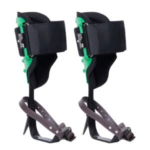 tree climbing spikes, 1 pair alloy steel climbing spurs, 350lbs load capacity tree climbing gear with straps and spike protectors, arborist equipment for climbers, hunting, fruit picking, green