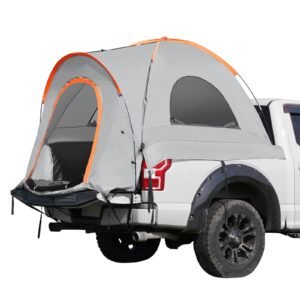 truck bed tent, 6.4' 6.7' pickup truck tent with rain layer and carry bag, waterproof pu2000mm double layer truck tent, accommodate 2 3 person, for camping traveling outdoor activities