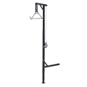 Truck Hitch Game Hoist, 500 lbs Load Capacity, Hunting Deer Hoist with 2-inch Receiver, 360-Degree Swivel Shaft & Adjustable Height, Includes Gambrel Winch for Skinning & Cleaning Game