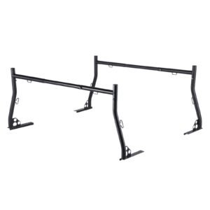 truck ladder rack, 49 73 in width, extendable universal cargo rack, heavy duty steel with 800 lbs static load capacity, ideal for canoes, surfboards, ladders, lumber, tents, and large cargo
