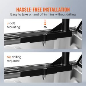 truck rack, 46 71inch extendable truck ladder rack, 800 lbs capacity steel ladder rack for truck with non drilling j bolts, heavy duty truck bed rack for kayak, surfboard, lumber, ladder