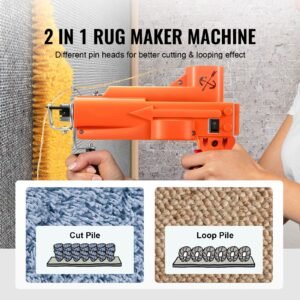 tufting gun, 2 in 1 cut & loop pile, electric carpet weaving flocking machine, rug machines starter kit, 7 27 stitches/sec high speed rug making tools, 4 25 mm adjustable height, 110v