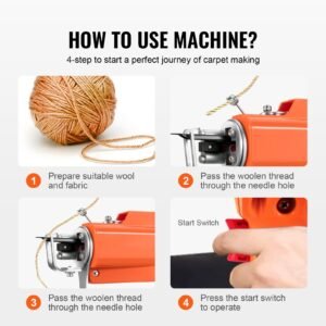 tufting gun, 2 in 1 cut & loop pile, electric carpet weaving flocking machine, rug machines starter kit, 7 27 stitches/sec high speed rug making tools, 4 25 mm adjustable height, 110v