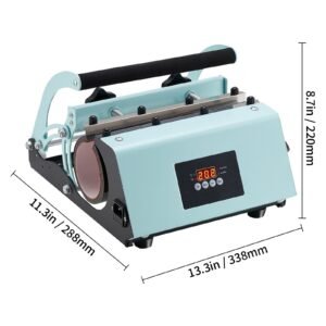 tumbler heat press machine, 11 30oz mug press, heat up fast and even, tumbler press with sublimation paper, tape and gloves, temp and time setting, for sublimation tumblers, cups, mugs, green
