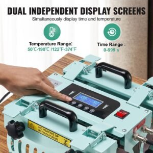 tumbler heat press machine, 2 station heaters, 11 30oz mug press, heat up fast and even, tumbler press with dual independent display screens, for sublimation tumblers, cups, and mugs