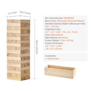 tumbling timber toy, 54 blocks tumble tower blocks game, pine wood tumbling tower game with storage crate, multiple ways to play wooden stacking game, tumble tower family game for indoor/outdoor