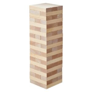 tumbling timber toy, 60 blocks giant tumble tower blocks game, pine wood tumbling tower game with carry bag and scoreboard, wooden stacking game, tumble tower family games for indoor/outdoor