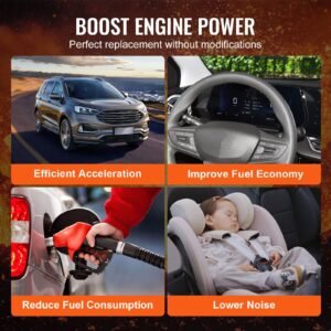 turbo turbocharger with gasket kit, turbo charger replacement for car engines, compatible with 2.5l 6.0l engine displacements, heat resistance engine turbocharger with k418 alloy impeller
