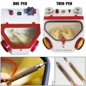 twin pen sandblaster double pen sand blaster machine for dental lab 2 tanks lamp