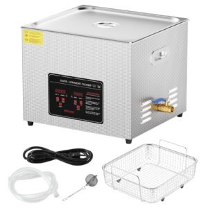 Ultrasonic Cleaner, 15L Professional 360W Cleaning Machine with Timer & Heater, 40kHz Digital Ultrasonic Cleaner with Basket for Watch Glasses Jewelry Retainer Industrial Parts Tools