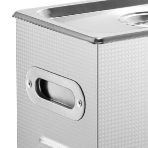 ultrasonic cleaner with digital timer & heater, professional ultra sonic jewelry cleaner, stainless steel heated cleaning machine for glasses watch rings small parts circuit board (3l)
