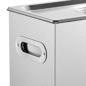 ultrasonic cleaner with digital timer & heater, professional ultra sonic jewelry cleaner, stainless steel heated cleaning machine for glasses watch rings small parts circuit board (6l)