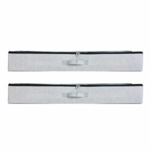 Under Bed Storage with Clear Lids, 33.5 x 16.9 x 4.7 Inch, 45L Large Underbed Clothes Storage Containers, Low Profile Under Bed Drawer Shoe Organizer Bins Box for Blanket Shoe Bedroom, 2 Pack