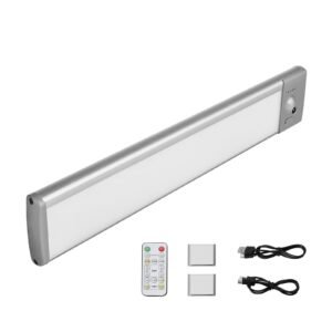 Under Cabinet Lighting, 5 PCS, 68 LED Motion Sensor Lights, Rechargeable Battery Operated Closet Lights with Remote Control, Wireless Under Counter Light for Cabinets, Bookshelf, Stair, Hallway