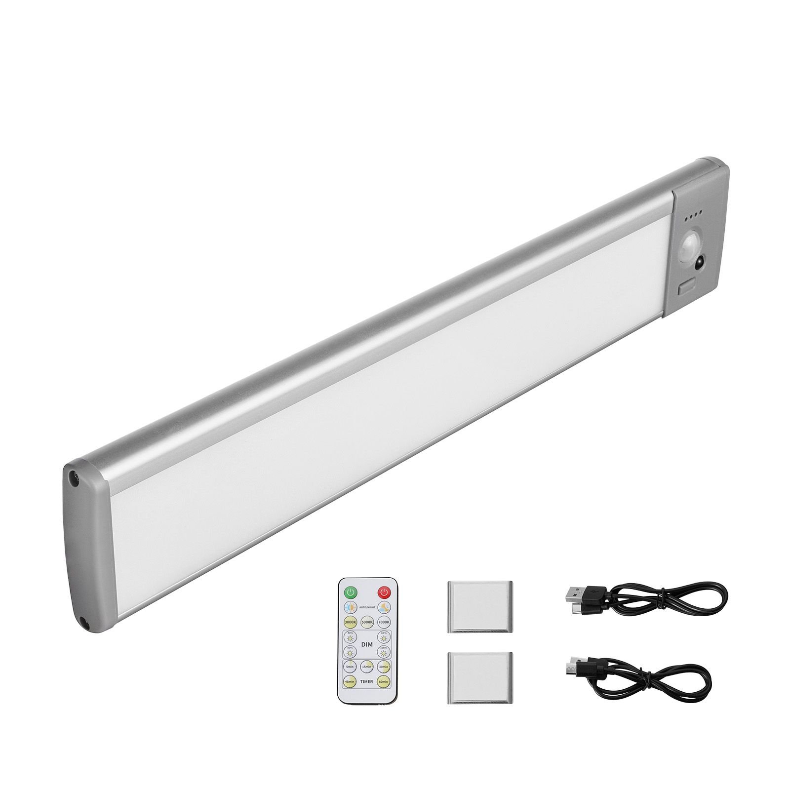 under cabinet lighting, 5 pcs, 68 led motion sensor lights, rechargeable battery operated closet lights with remote control, wireless under counter light for cabinets, bookshelf, stair, hallway