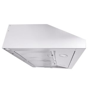 under cabinet range hood, dual motors ductless kitchen stove vent, stainless steel permanent filter with 3 speed exhaust fan, 2 baffle filters, led lights, touch control panel, silver (30 inch)