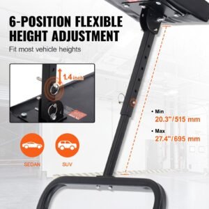 under dash creeper, 40 in, 330 lbs load capacity rolling mechanic garage creeper, 20.3 27.4 in height adjustable, laying down or upright inside of car or truck, easy fold support for garage shop