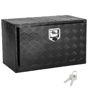 Underbody Truck Box, 36" x 17" x 18" Pickup Storage Box, Heavy Duty Aluminum Diamond Plate Tool Box with Lock and Keys, Waterproof Trailer Storage Box with T-Handle Latch for Truck, Van, Trailer